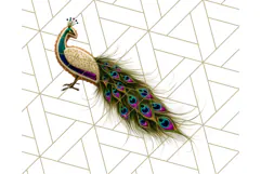 Peacock Christmas Clipart in Jewel Tones, Christmas Png Product Image 3