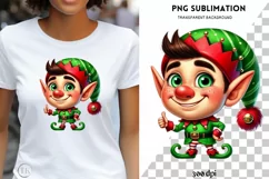 Christmas Elf Sublimation PNG | Digital Download for Card Product Image 1