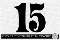 Vintage Number 15 SVG | Antique Postal Cancellation Number Product Image 1