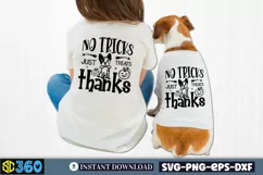 No tricks just treats thanks SVG, Halloween Dog Bandana SVG Product Image 2