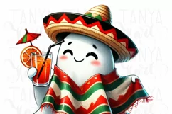 Funny Mexican Ghost PNG, Spanish Halloween Boo Racha Design Product Image 3
