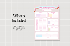 Paycheck Breakdown Sheet - Budget Planner Printable PDF Product Image 2