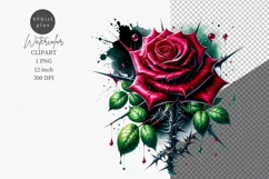 Halloween clipart, Rose clipart, Gothic clipart Product Image 1