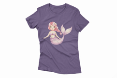 Mermaid Princess Cute Pink Hair Tail Aquatic Siren PNG Product Image 4
