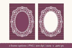 Hand-Drawn Vintage Lace Oval Frame for Wedding Designs Product Image 2