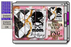 Trendsetting Mom in Messy Bun Tumbler Sublimation Wrap Product Image 1