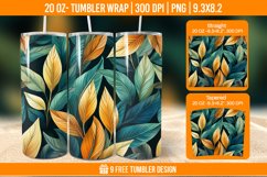 Leaf Tumbler Wrap Designs, Sublimation Wrap Product Image 1