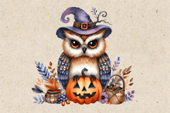 Watercolor Halloween Owls. PNG sublimation BUNDLE Product Image 3