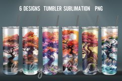 Rainbow Trees Tumbler | Sublimation 20 oz Skinny Tumbler Product Image 1
