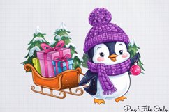 Winter Penguin Sublimation Clipart PNG Product Image 1