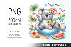 Summer Animals Clipart PNG Bundle, Tropical Summer Animals Product Image 12