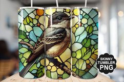 Eastern Phoebe Single Bird Stained Glass - Tumble Design Product Image 1