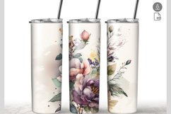 Vintage Flowers 20 oz Tumbler Wrap Sublimation Product Image 1