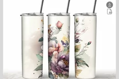 Vintage Flowers 20 oz Tumbler Wrap Sublimation Product Image 1