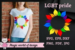 Rainbow Sunflower monogram svg Gay Pride svg for Cricut Product Image 1