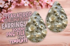 Embroidered Floral Art Teardrop Earrings Product Image 1