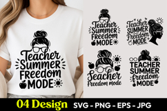 Teacher Summer Freedom Mode SVG PNG Product Image 1