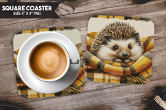 Woodland Animals Square Coaster PNG Bundle, Forest Animals Product Image 10
