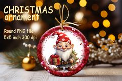 Christmas Ornament sublimation | Christmas gnome| Gift tag Product Image 1