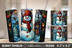 Stained Glass Snowman Wrap - Stained Glass Snowman Tumbler Product Image 1