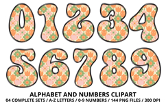 Retro Groovy Alphabert PNG 70s Numbers &amp; Letters 300 DPI Product Image 5
