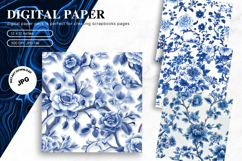 Chinoiserie Floral Pattern Background Vintage Digital Paper Product Image 1