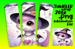 Sublimation Graphics for 20oz Tumblers , Halloween Dino Product Image 1