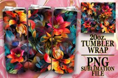 Modern Flower Abstract Sublimation Tumbler 20oz Product Image 1