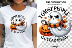 I Ghost People All Year Round PNG, Cute Halloween, Pumpkin Product Image 1