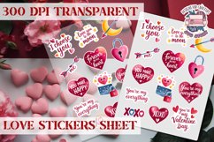 Love sticker Hearts Stickers Sheet St. Valentine&#039;s Heart PNG Product Image 1