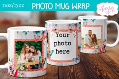 Floral photo mug template for sublimation, customizable mug Product Image 3