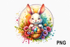 Easter Day Bunny Sublimation - Easter Day Clipart PNG Design Product Image 1