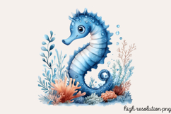 Pastel Cute Mermaid Watercolor Clipart Bundle PNG Product Image 3