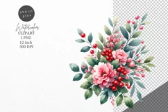 Flowers clipart, Berries clipart, Flowers sublimation Product Image 1