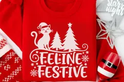 Feline Festive Svg, Funny Cat Christmas Svg, Cat Lover Svg. Product Image 4