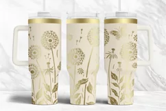 40oz Tumbler laser svg Dandelions wrap | Flowers wrap Product Image 1