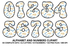 Summer Alphabet &amp; Numbers PNG Clipart Doodle Letters 300 DPI Product Image 5