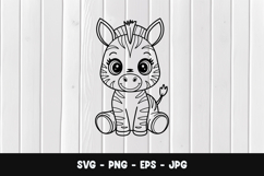 Cute Kawaii Zebra SVG Design Product Image 1
