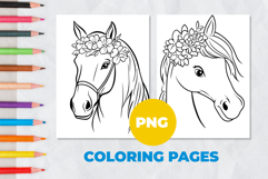 Cute Horse Coloring Pages | Coloring book Product Image 1