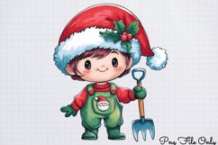 Cute Watercolor Christmas Farm Clipart Bundle PNG Product Image 16
