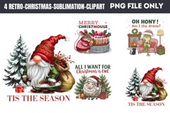 Fa la la Retro Christmas Clipart PNG Product Image 1