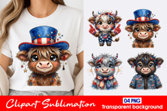 Patriot Cow Clipart PNG Product Image 1