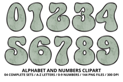 Summer Alphabet &amp; Numbers PNG Clipart Doodle Letters 300 DPI Product Image 5