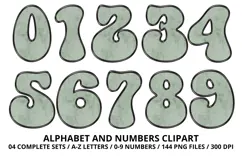 Summer Alphabet & Numbers PNG Clipart Doodle Letters 300 DPI Product Image 5