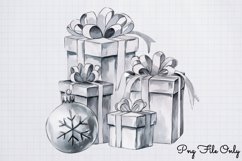 Silver Christmas Clipart Sublimation PNG Product Image 1