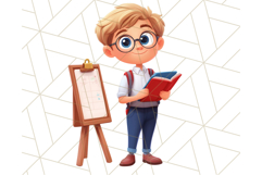 School Teacher Clipart, Boy Teacher PNG, Cute Classroom Art Product Image 13