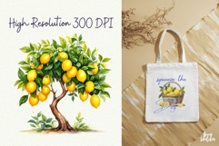 Mediterranean Lemon Watercolor Clipart Product Image 5