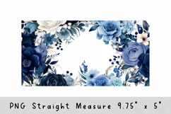 Blue flower glass can wrap, Watercolor flowers sublimation Product Image 2