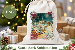 Christmas Night Santa Sack, Retro Christmas Gift Bag Product Image 1