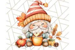Fall Gnome PNG Clipart, Cute Autumn Gnomes with Pumpkins Product Image 3